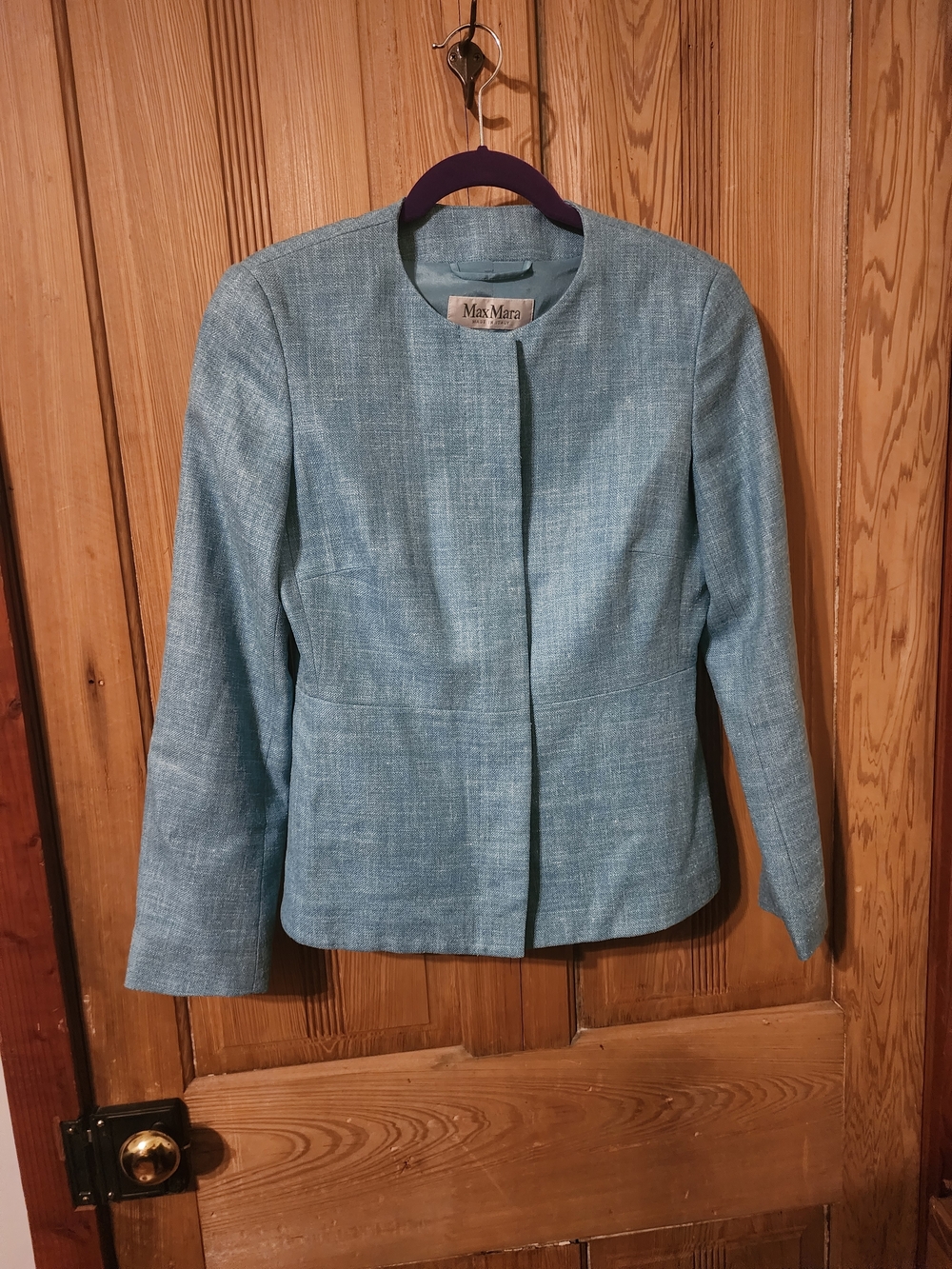 MaxMara Teal Silk/Linen Midi Dress with Matching Jacket, Size 8 MUST SEE!! - Picture 8 of 9